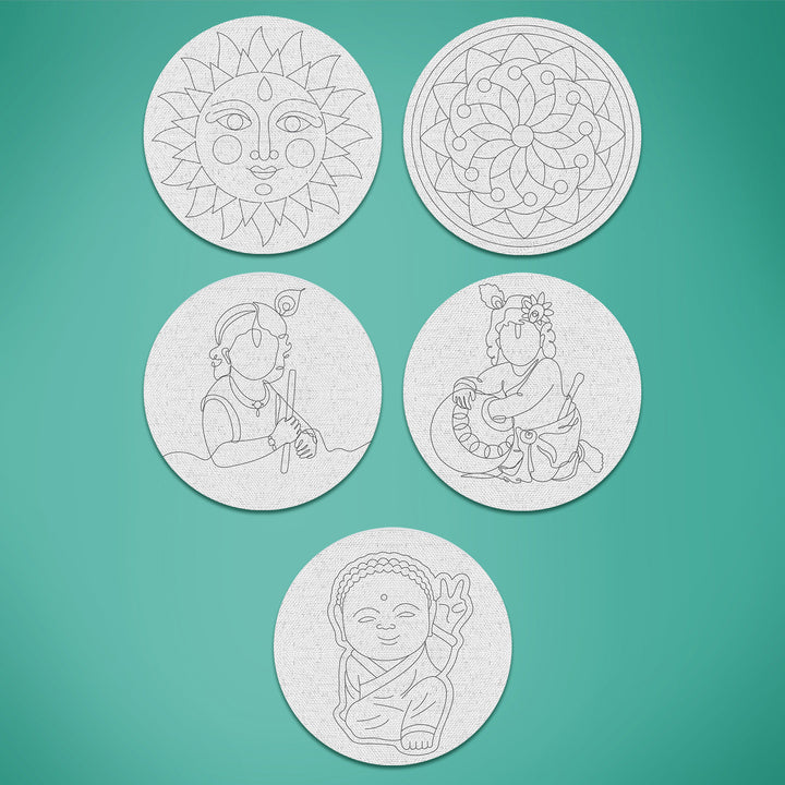 Trial Pack - Divine Premarked Canvas Bases for Kids - Set of 5