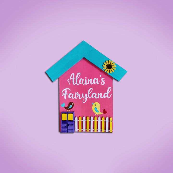 Kids House Themed Nameboard for Girls