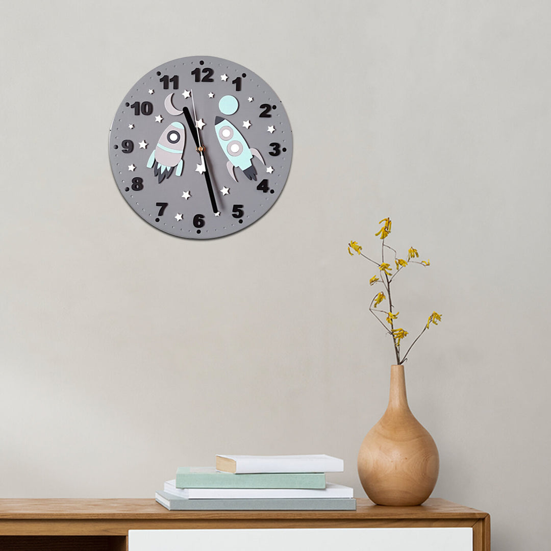 Racket & Moon Themed Wall Clock for Kids