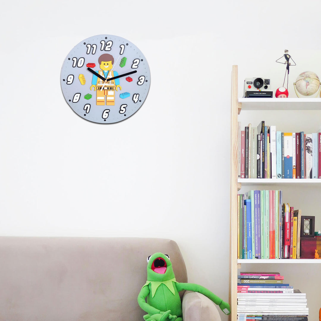 Lego Emmet Themed Wall Clock for Kids