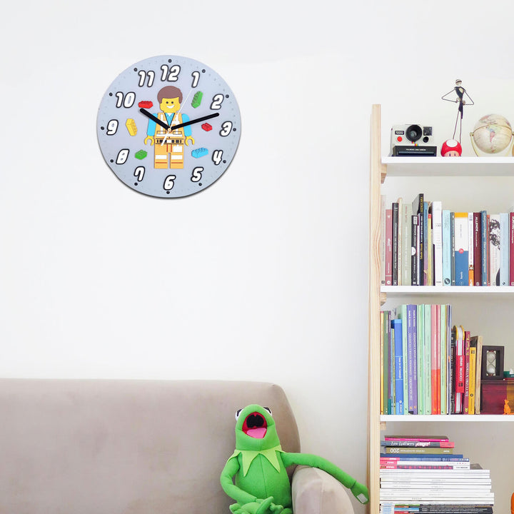 Lego Emmet Themed Wall Clock for Kids