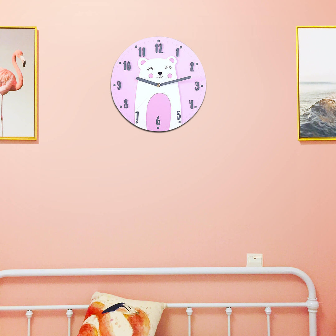 Teddy Bear Themed Wall Clock for Kids