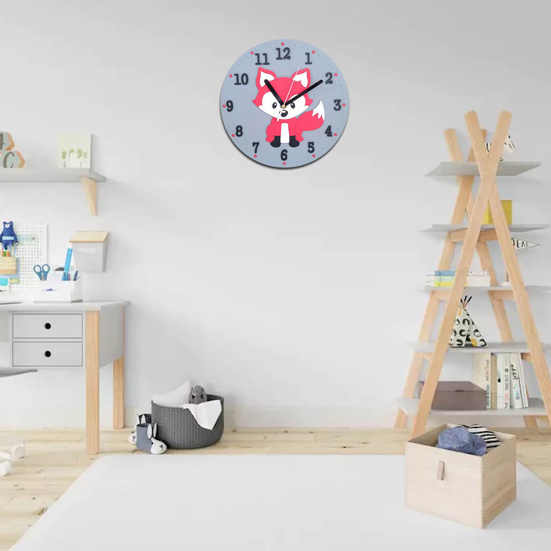 Baby Racoon Themed Wall Clock for Kids