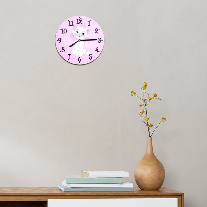 Cute Cat Themed Wall Clock for Kids