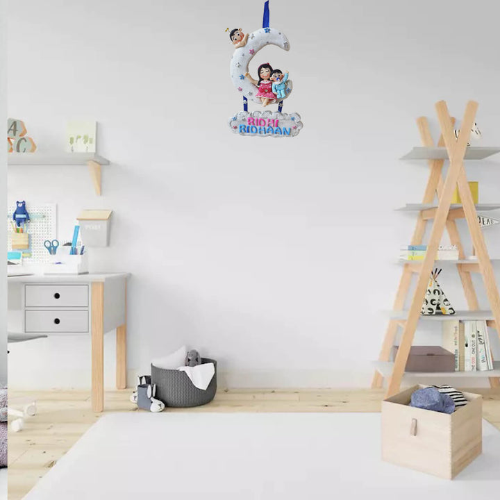 Personalised Sibling Love Wall Hanging - Hanging from Ceiling Hook