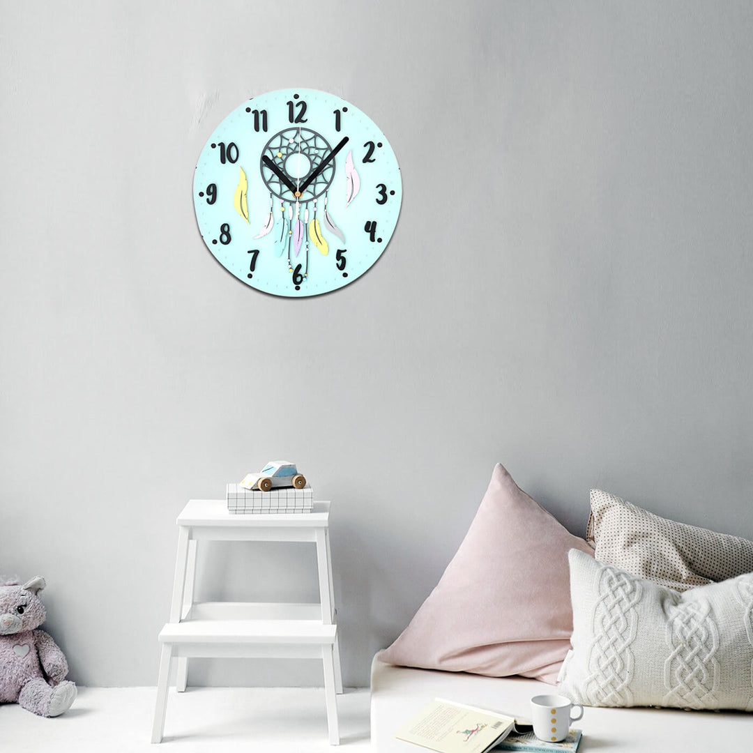 Dream Catcher Themed Wall Clock for Kids