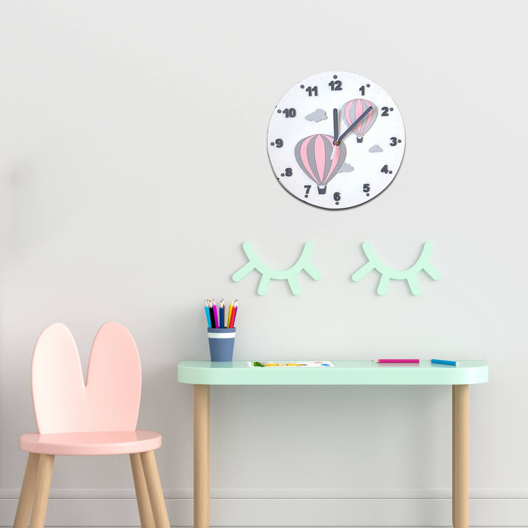 Balloon Themed Wall Clock for Kids