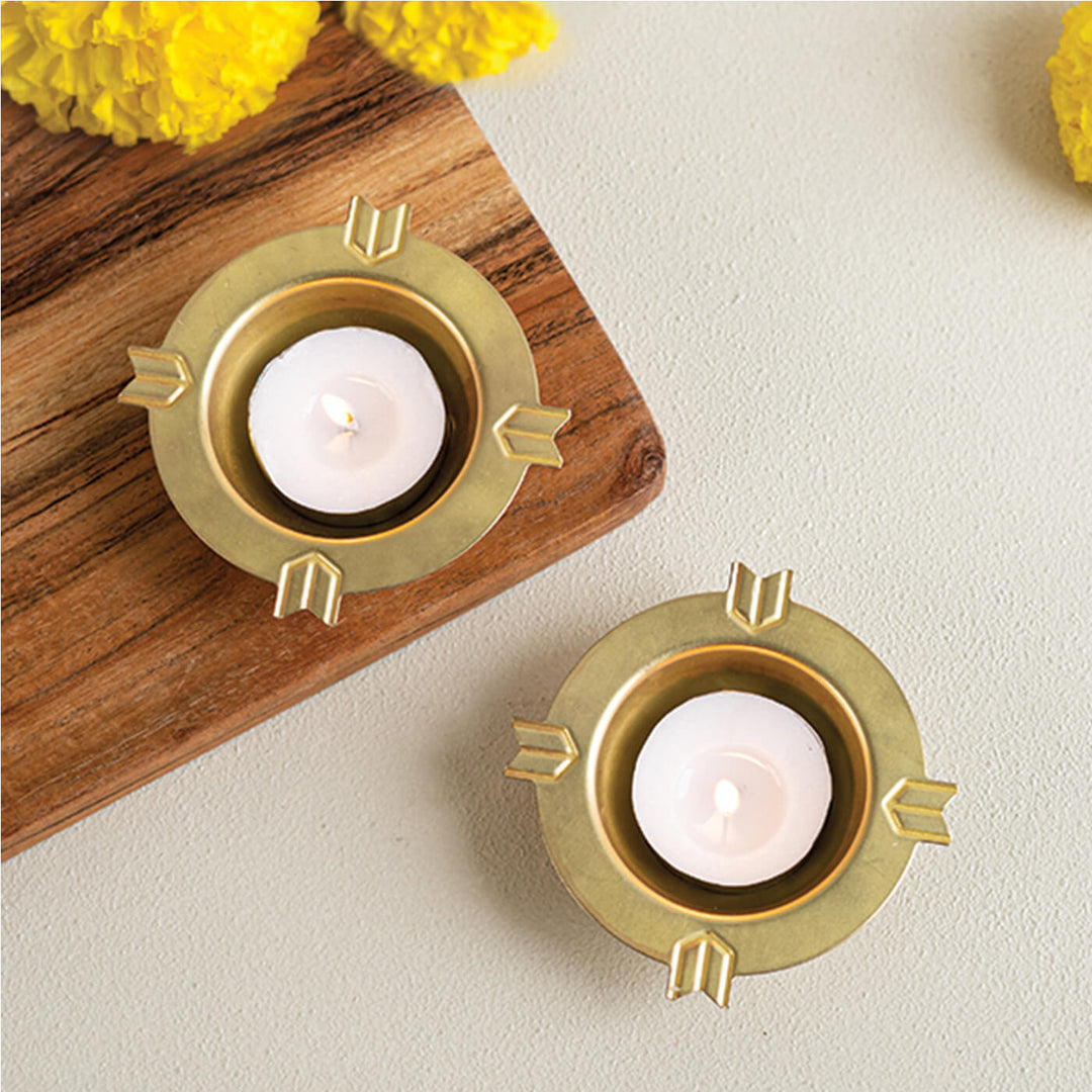Brass Kolam Tealights | Set of 2