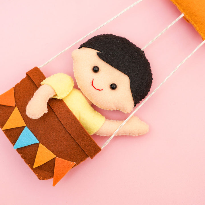 Hand-stitched Hot Air Balloon Felt Kids Nameplate