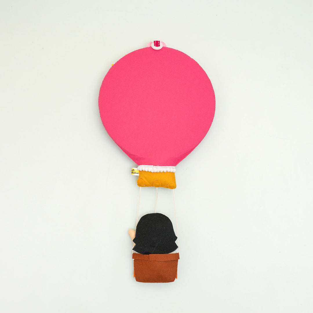 Hand-stitched Hot Air Balloon Felt Kids Nameplate