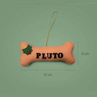 Personalised Felt Furry Kid Bone Christmas Tree Ornament