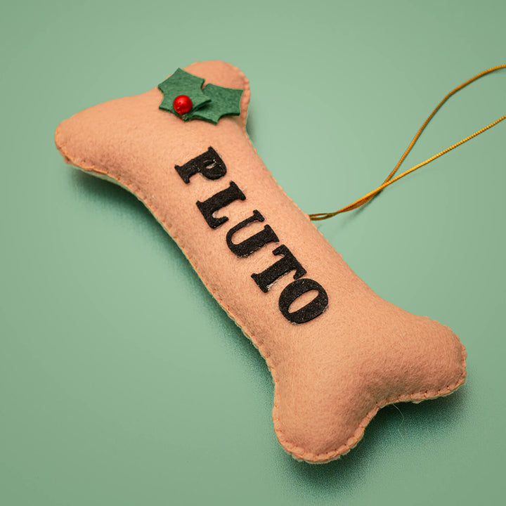 Handmade Personalized Bone Felt Ornament For Christmas Tree Decoration