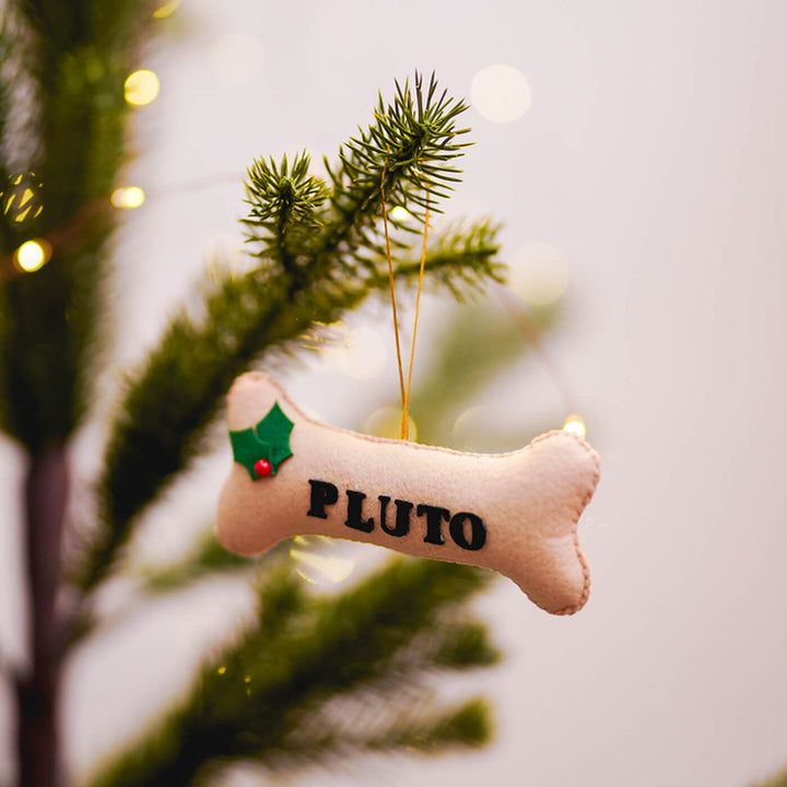 Handmade Personalized Bone Felt Ornament For Christmas Tree Decoration