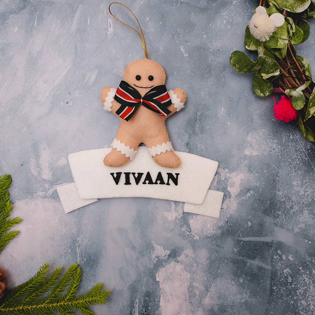 Handmade Personalized Xmas Felt Ornaments For Christmas Tree Decoration | Set Of 4