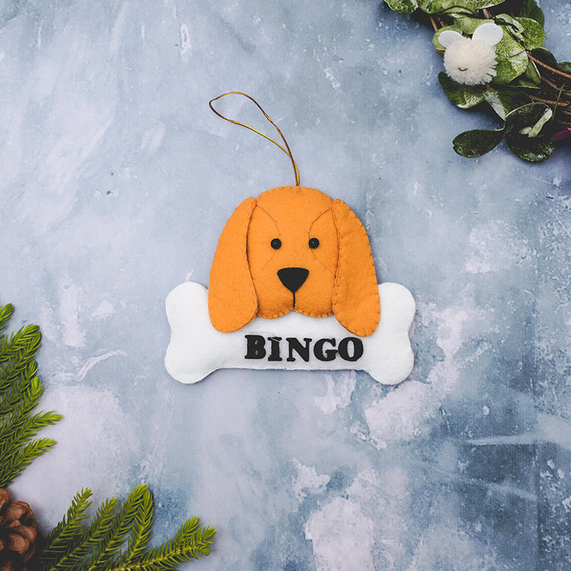 Personalised Felt Furry Kid Christmas Tree Ornament