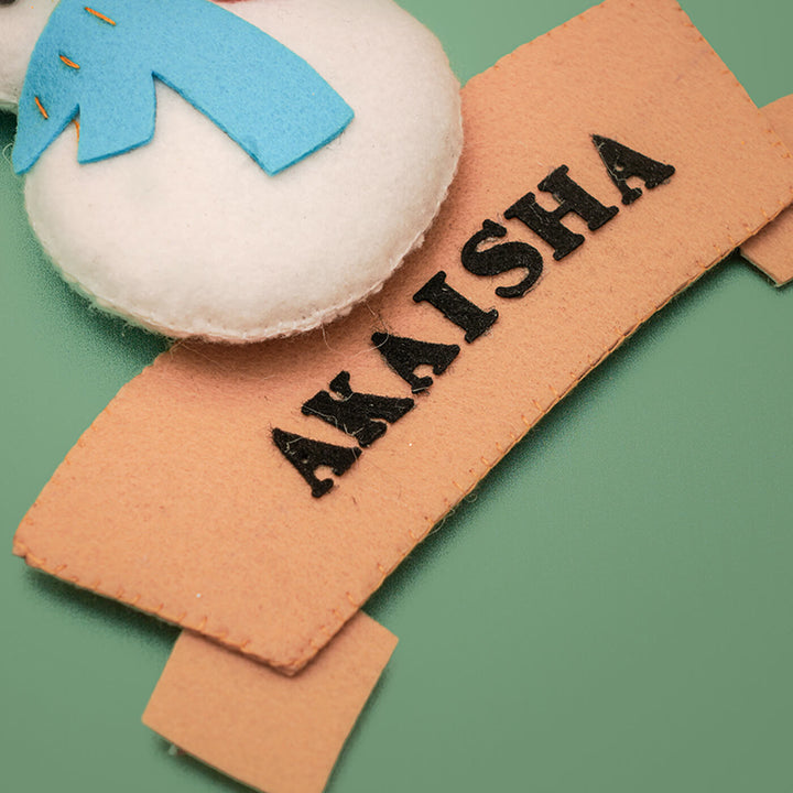 Handmade Personalized Snowman Felt Ornament For Christmas Tree Decoration