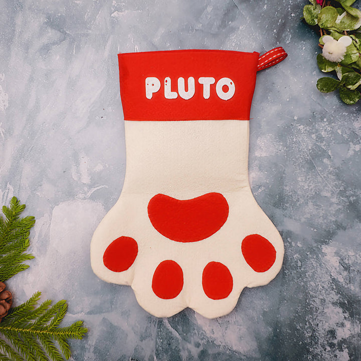 Handmade Personalized Paw Felt Stocking | Secret Santa Gift Ideas