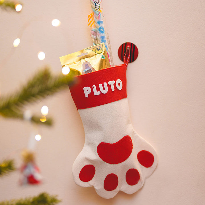 Handmade Personalized Paw Felt Stocking | Secret Santa Gift Ideas