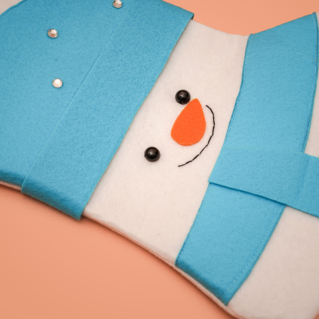 Handmade Personalized Snowman Felt Stocking | Xmas Gifting Ideas
