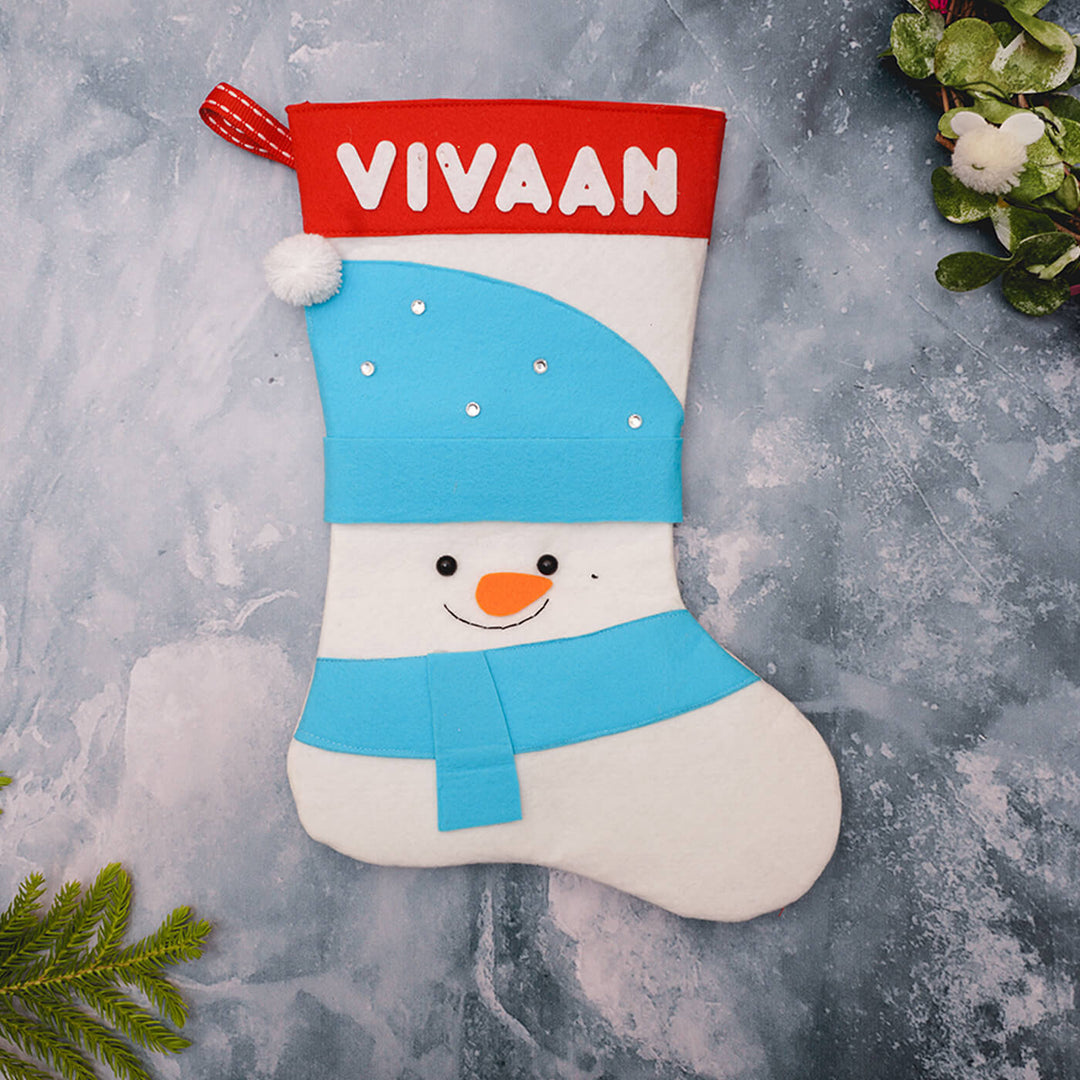 Handmade Personalized Snowman Felt Stocking | Xmas Gifting Ideas