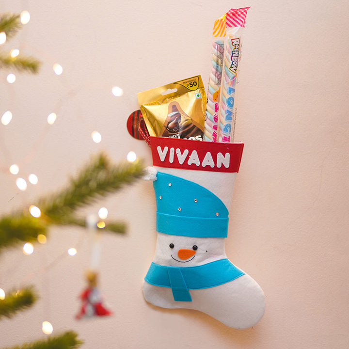 Handmade Personalized Snowman Felt Stocking | Xmas Gifting Ideas