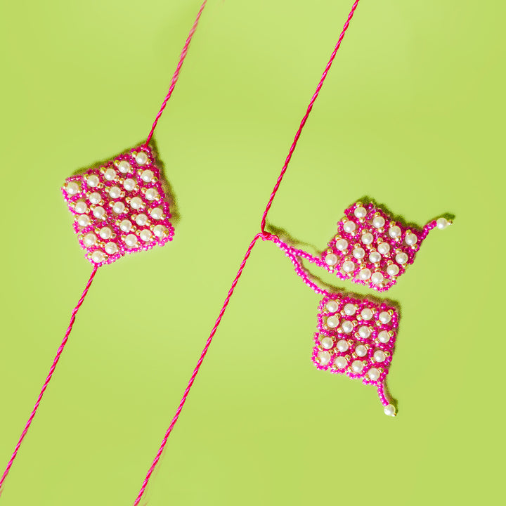 Handcrafted Bhaiya Bhabhi Rakhi Set With Roli Chawal | Set of 2