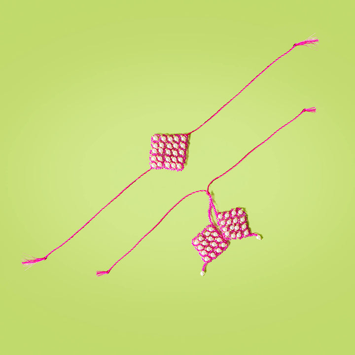 Handcrafted Bhaiya Bhabhi Rakhi Set With Roli Chawal | Set of 2