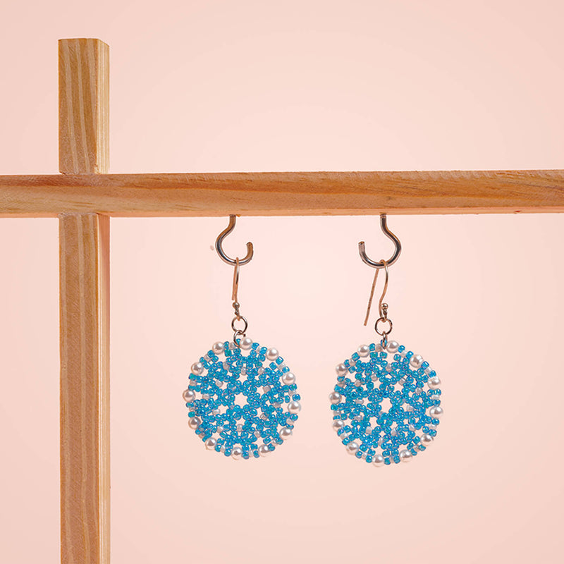 Sky Blue Meenakari-Inspired Bead Earrings