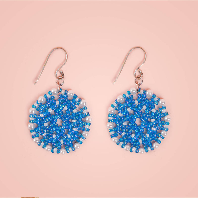 Sky Blue Meenakari-Inspired Bead Earrings