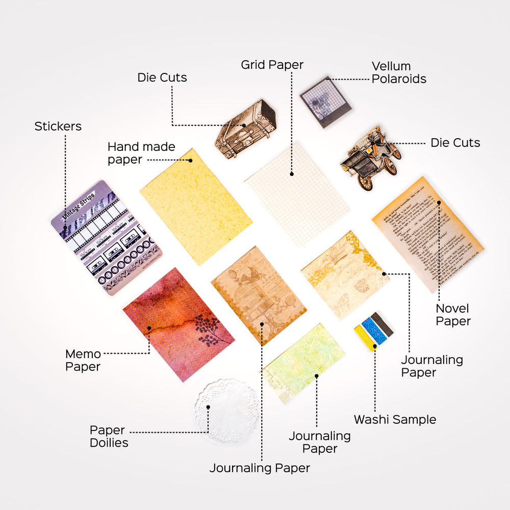 All-inclusive Art Journaling DIY Kit - Vintage - Zwende
