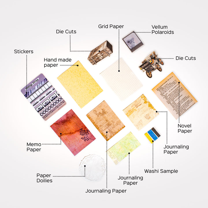 All-inclusive Art Journaling DIY Kit - Vintage - Zwende