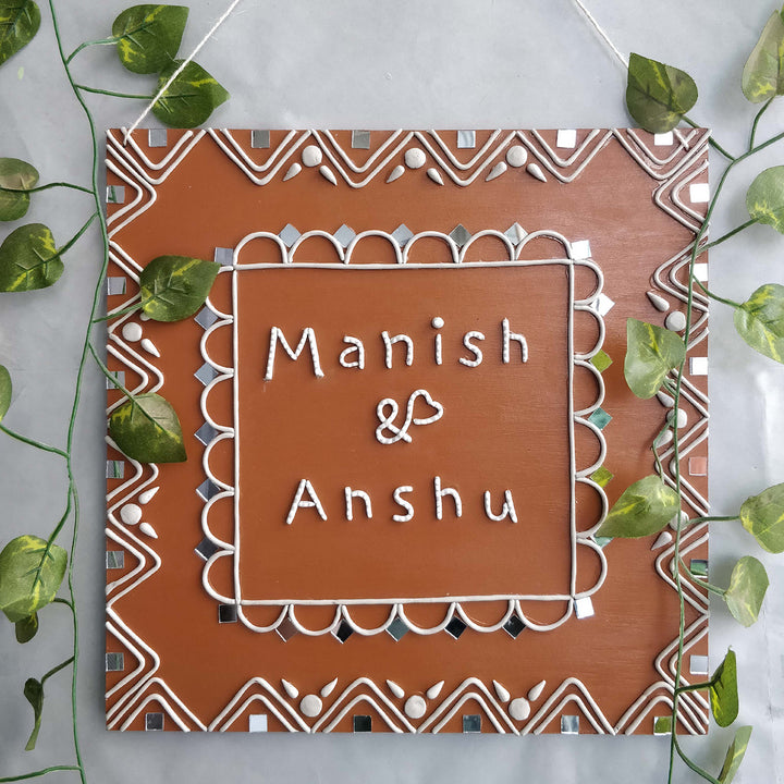 Mirror Art Nameboard for Couples