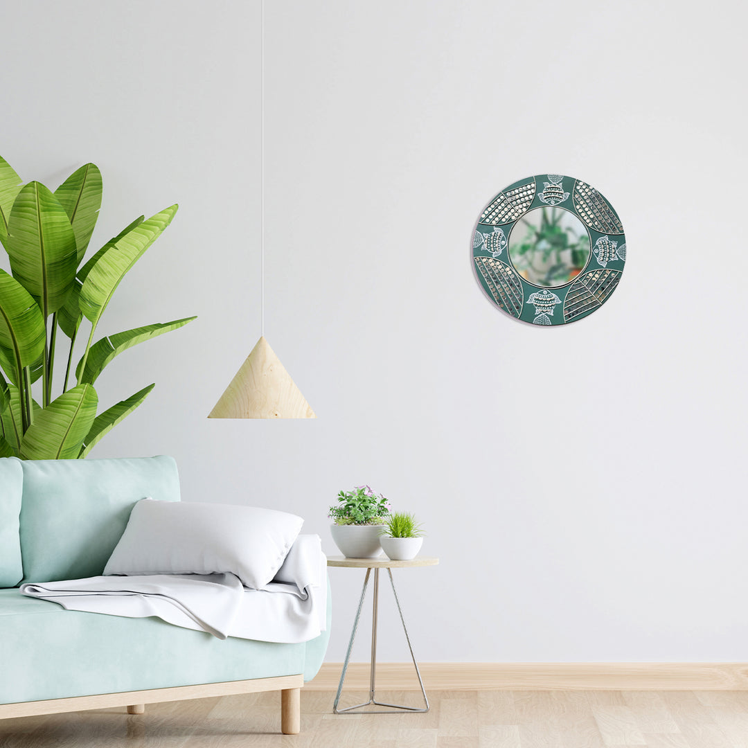 Lippan & Madhubani Fusion Mirror