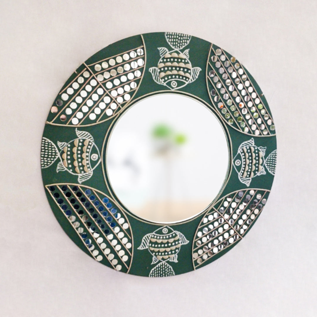 Lippan & Madhubani Fusion Mirror