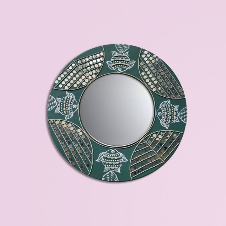 Lippan & Madhubani Fusion Mirror