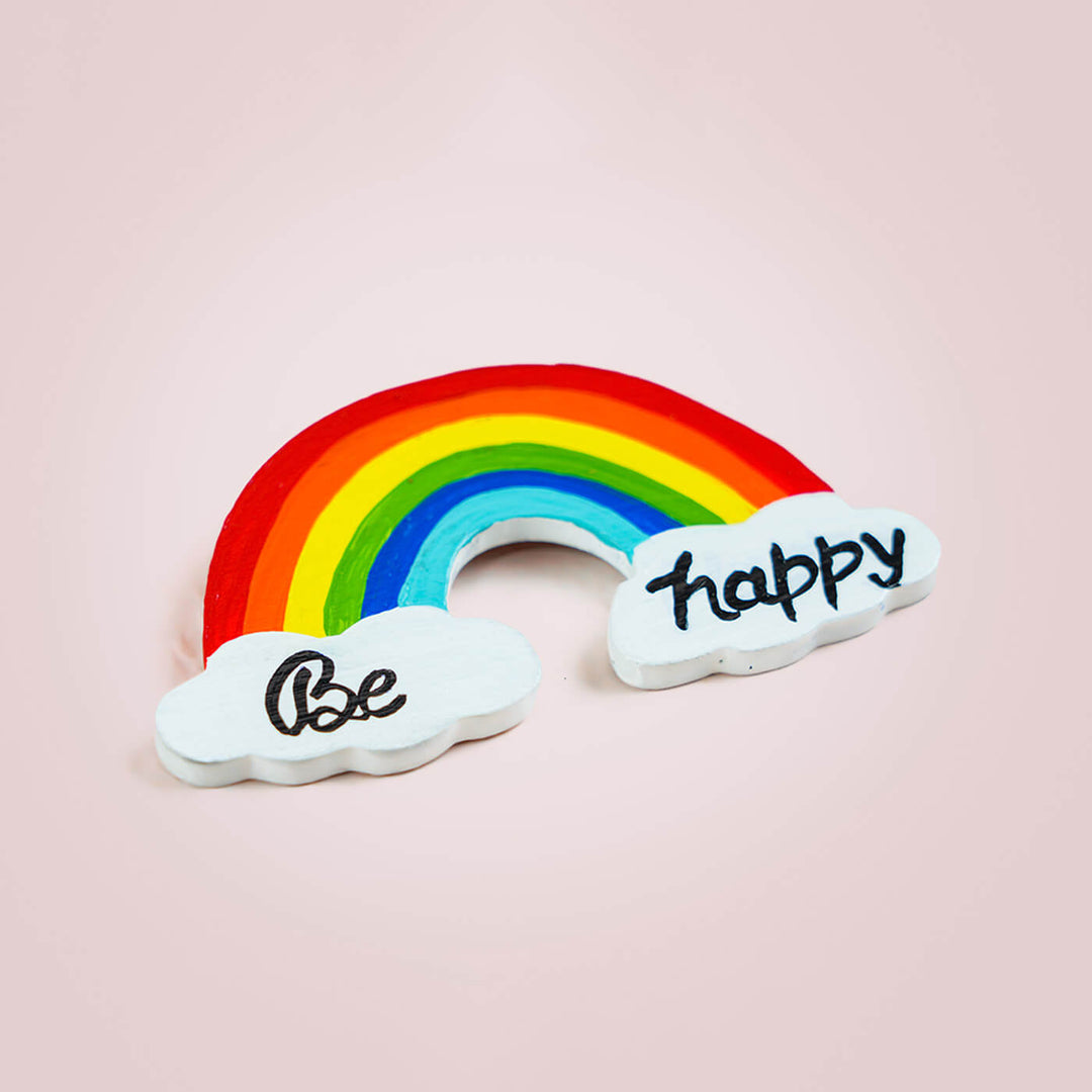 Be Happy Rainbow Fridge Magnet