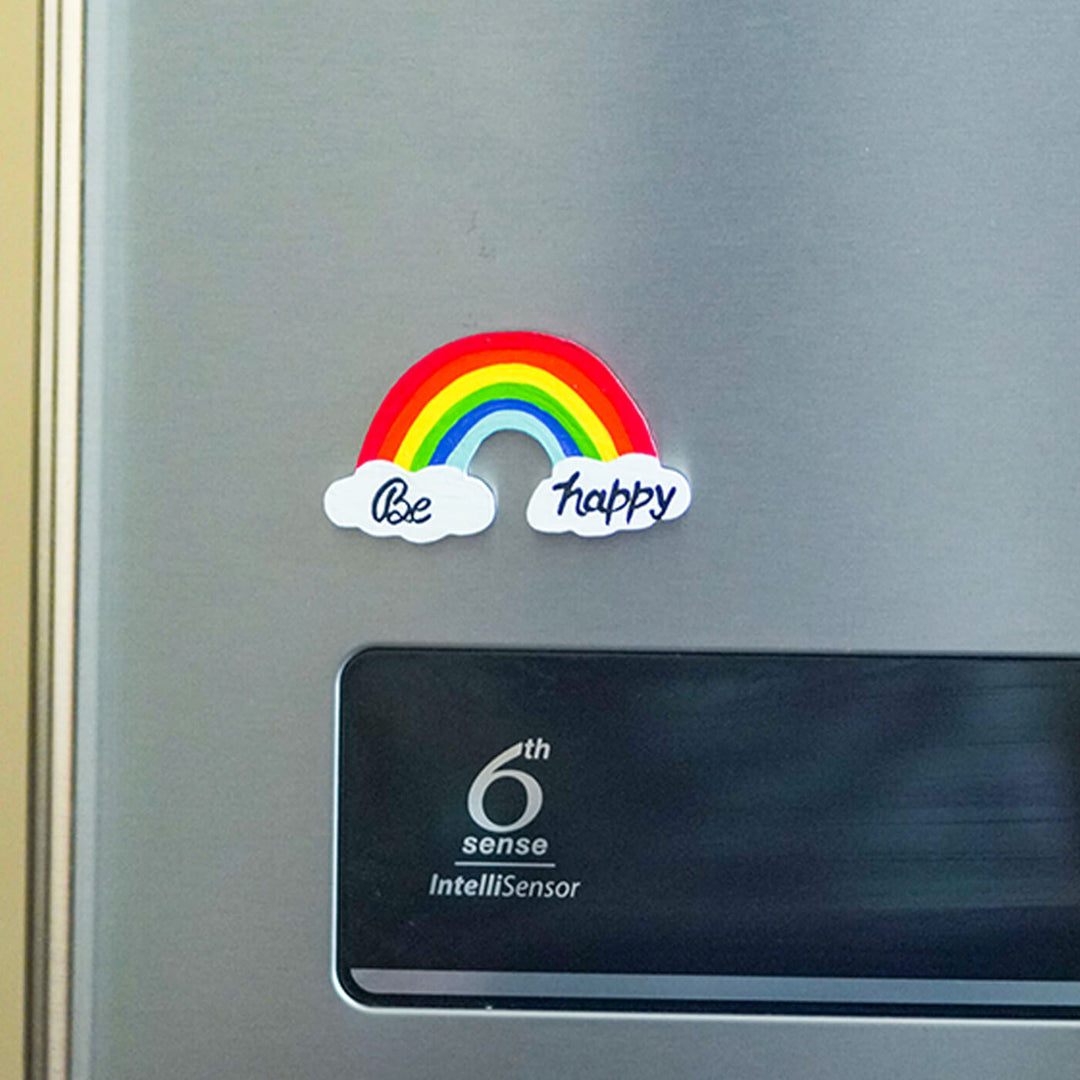 Be Happy Rainbow Fridge Magnet