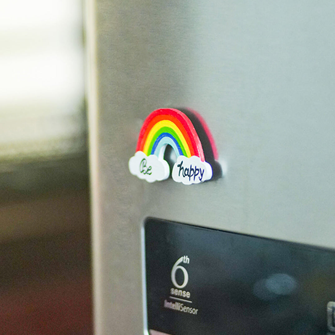 Be Happy Rainbow Fridge Magnet