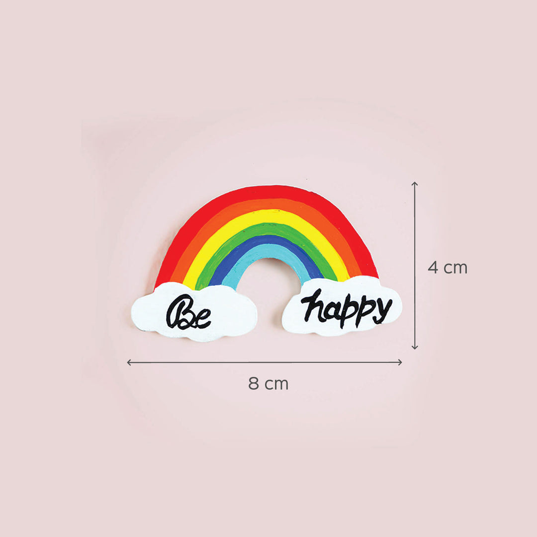 Be Happy Rainbow Fridge Magnet