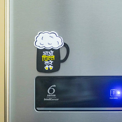 Aao Chill Karo Beer Mug Fridge Magnet