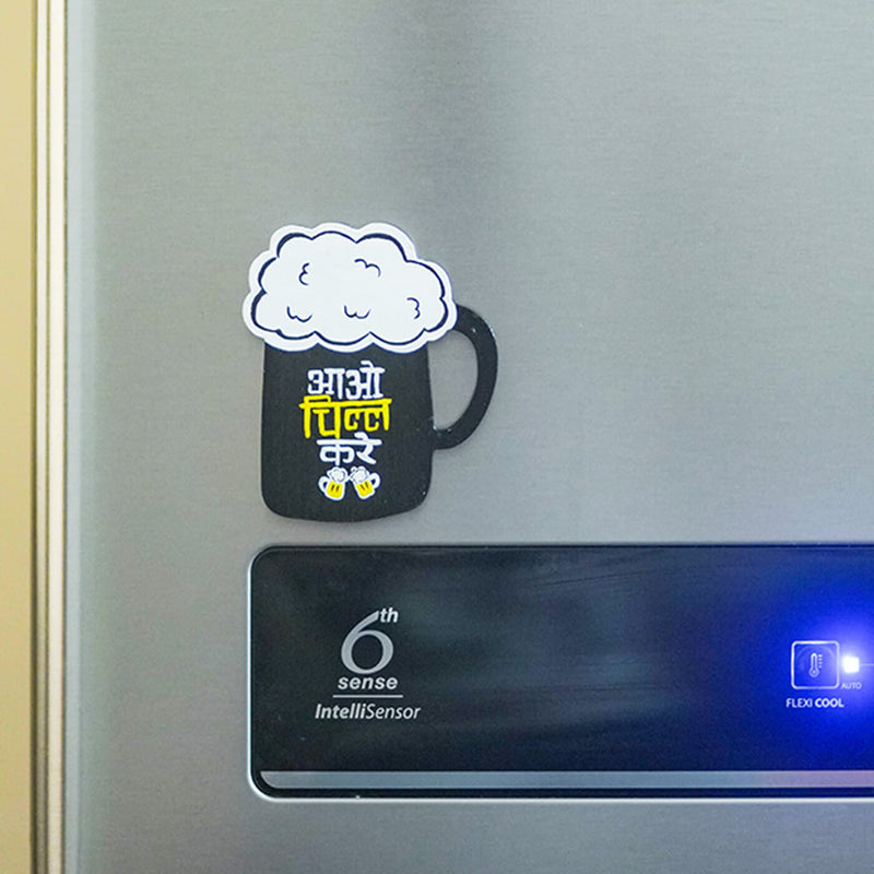 Aao Chill Karo Beer Mug Fridge Magnet