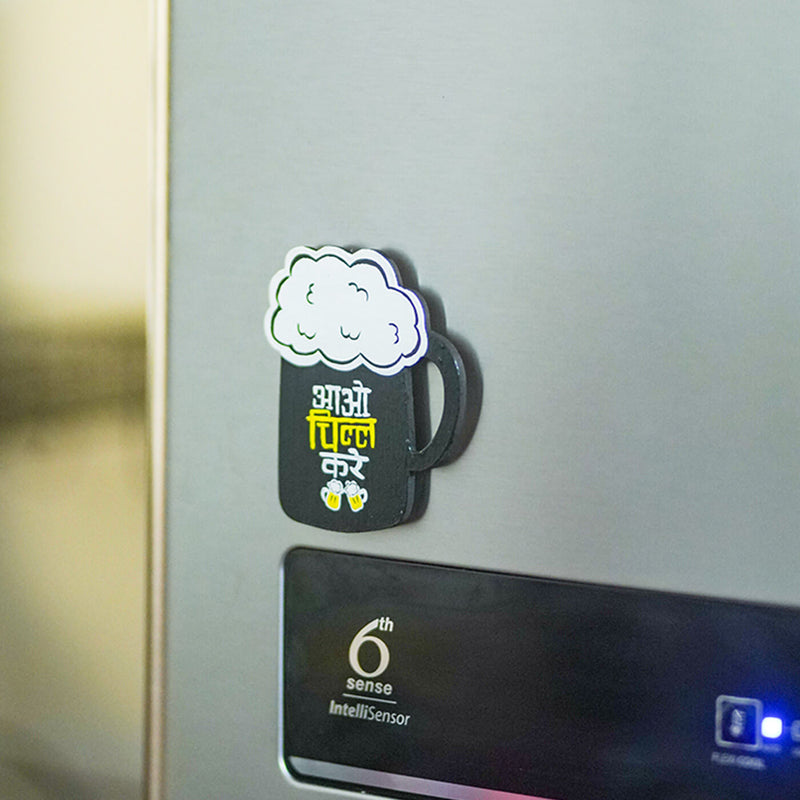 Aao Chill Karo Beer Mug Fridge Magnet