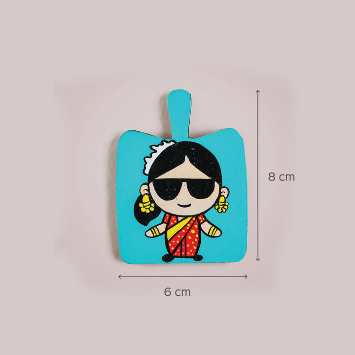 Cool Indian Characters MDF Fridge Magnets - Set of 3 - Zwende