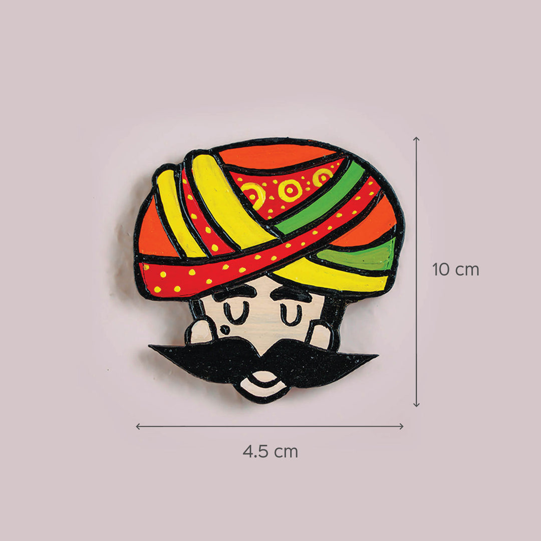 Rajasthani Turban Man Fridge Magnet - Small