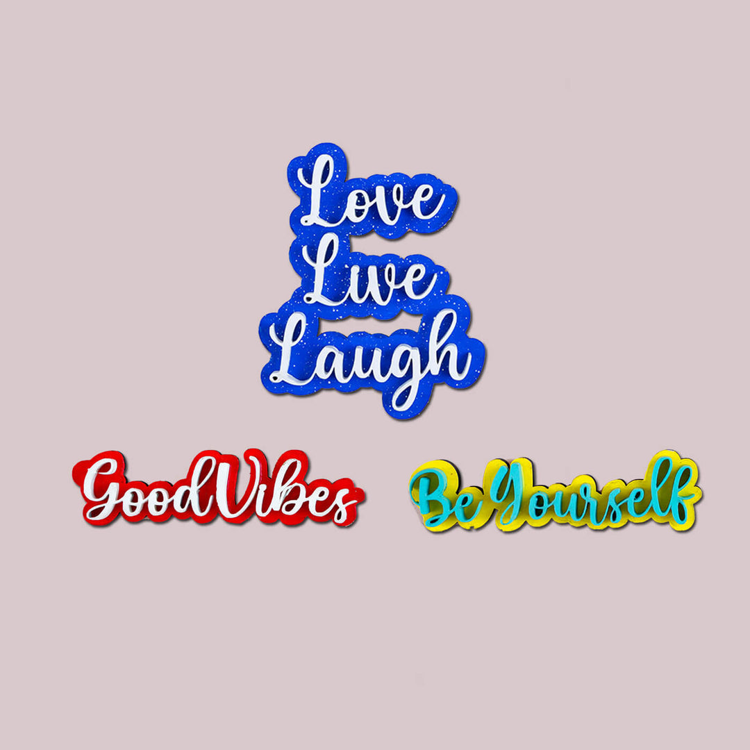 Feel Good Assorted Quotes MDF Fridge Magnets - Set of 3