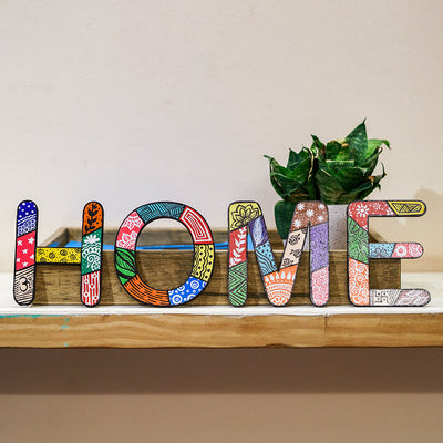 Handpainted Patterned Letters Wall Decor - HOME