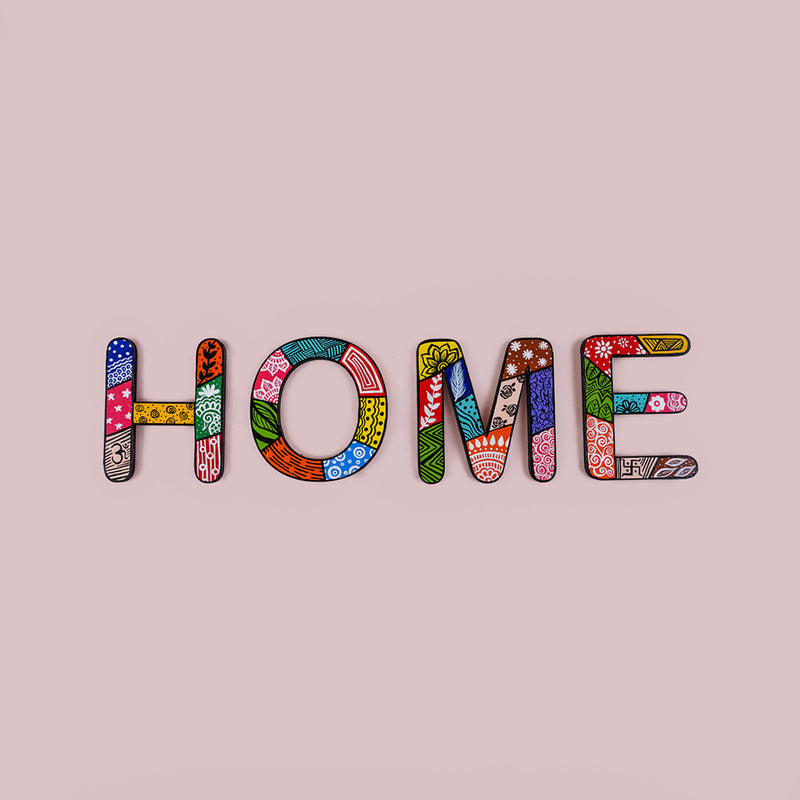 Handpainted Patterned Letters Wall Decor - HOME