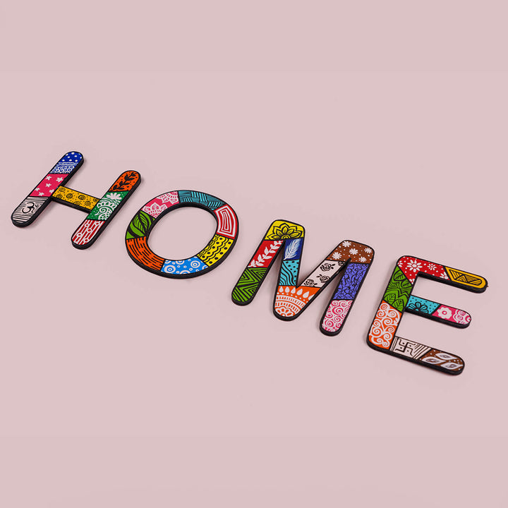 Handpainted Patterned Letters Wall Decor - HOME