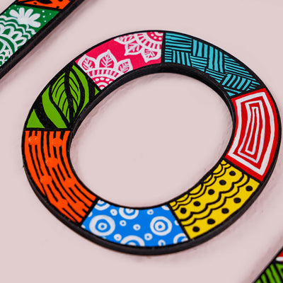 Handpainted Patterned Letters Wall Decor - HOME