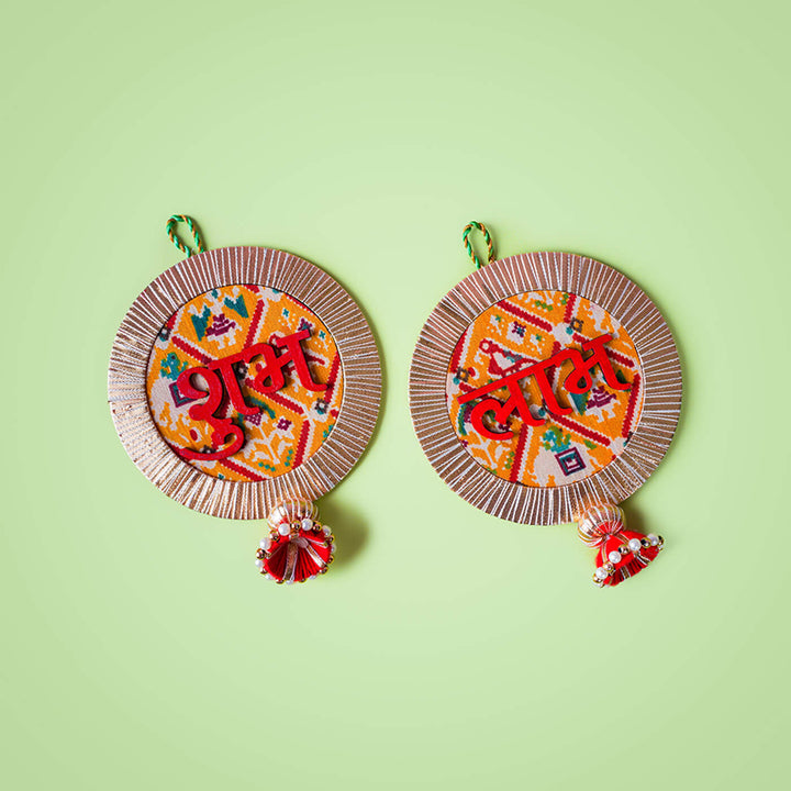 "Shubh Labh" MDF Hangings - Set of 2